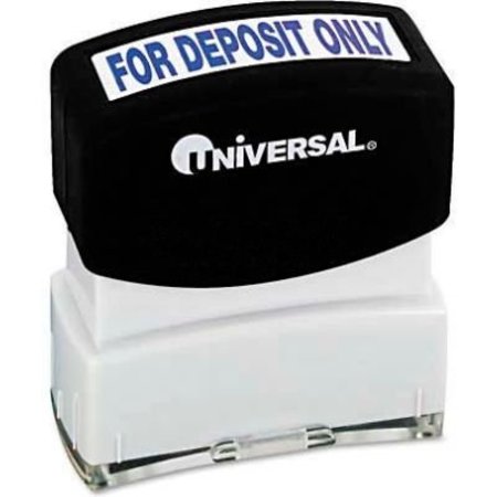 UNIVERSAL Universal Message Stamp, for DEPOSIT ONLY, Pre-Inked/Re-Inkable, Blue UNV10056***